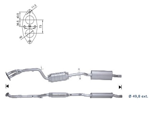 BMW 318i 1995 cc 105 Kw / 143 cv N42 E46 Magnaflow CAT Bouwjaar: