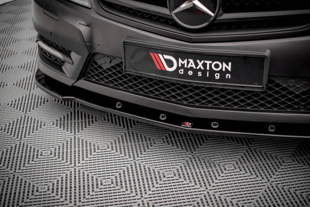 Voorspoiler V.2 Mercedes C Klasse Coupe AMG Pakket W204 Maxton Glans Zwart