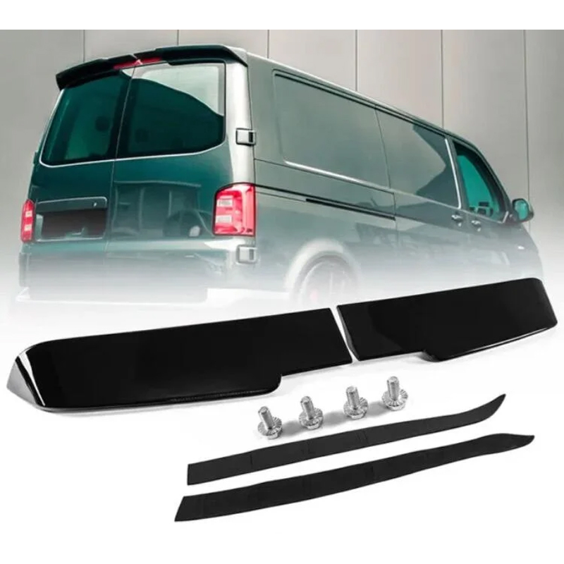Dakspoiler  Volkswagen Transporter T5 2003-2010 / T5.1 2010-2015 / T6 2015-2020 / T6.1 2020- (met 2 achterdeuren) (ABS Glanzend zwart)