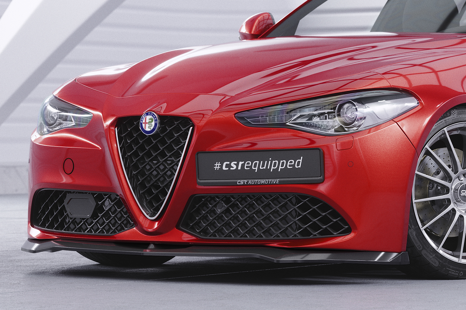Voorspoiler Alfa Romeo Giulia CSR Glans Zwart