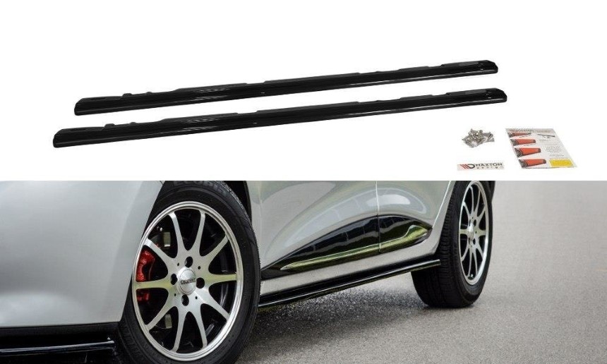 Zijskirts Renault Clio 4 Maxton Design glans zwart