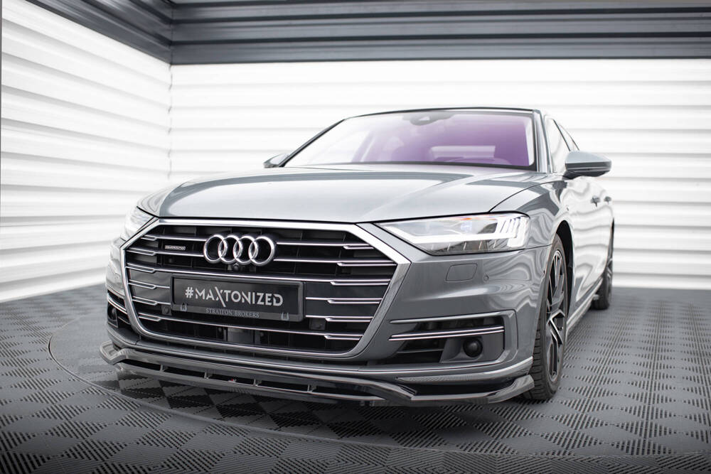 Voorspoiler Audi A8 D5 Maxton Glans Zwart
