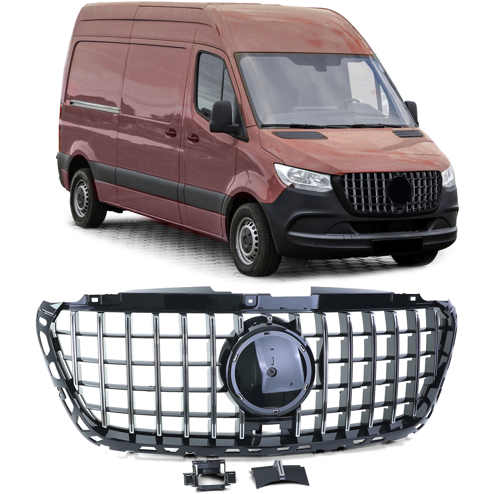 Grill Mercedes Sprinter 907 910 18- Chroom AMG Look
