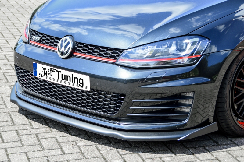 Voorspoiler met Canards Volkswagen Golf 7 GTI GTD 13-17 Glans Zwart