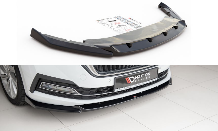 Voorspoiler Skoda Octavia 4 Maxton Design glans zwart V.1
