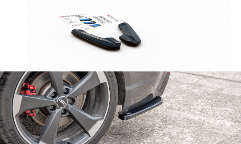 Achterzij Spoiler V.2 Audi RS3 8V Sportback Glanzend Zwart