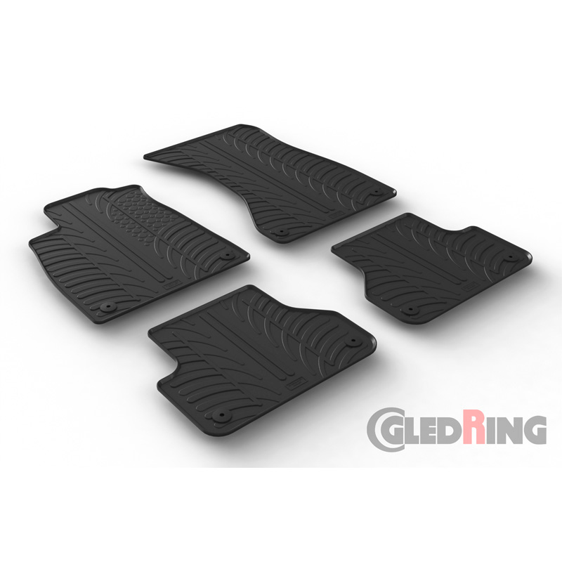 Rubbermatten Audi A4 11/2015- (T profiel 4-delig + montageclips)
