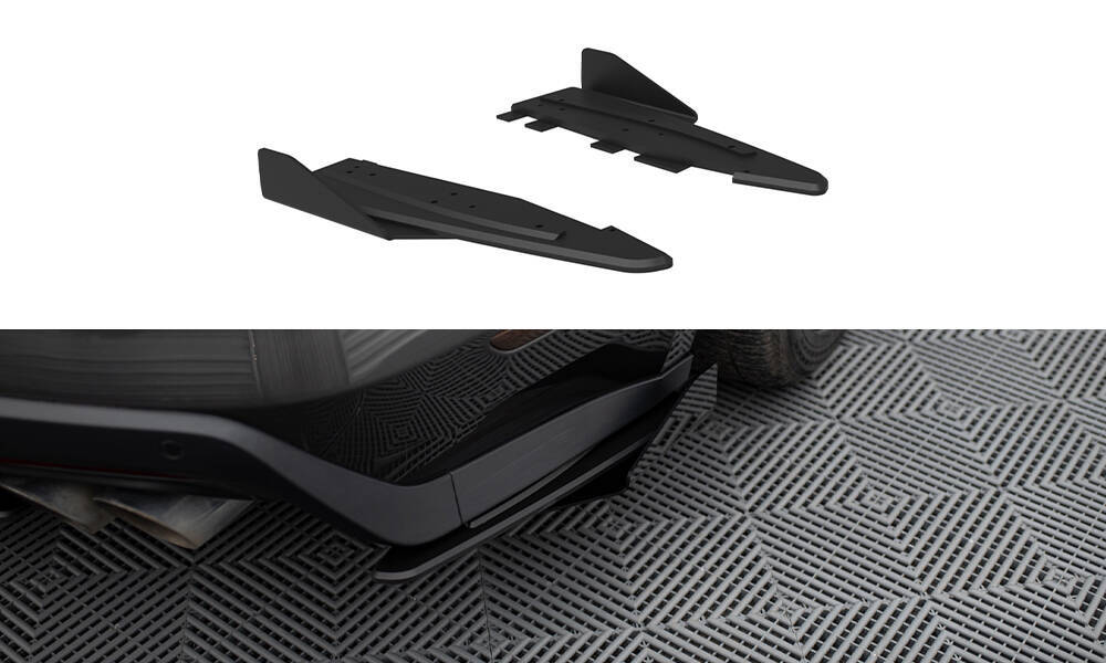 Achter Splitters Ford Mustang GT MK6 Zwart Street Pro + Flaps