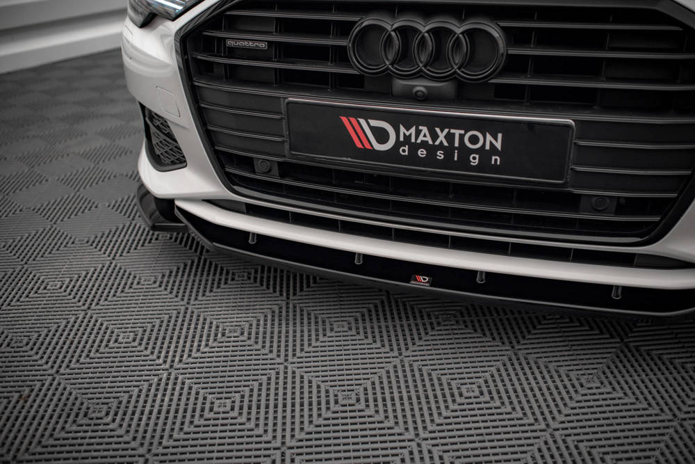 Voorspoiler V.1 Audi A6 C8 Maxton Glans Zwart
