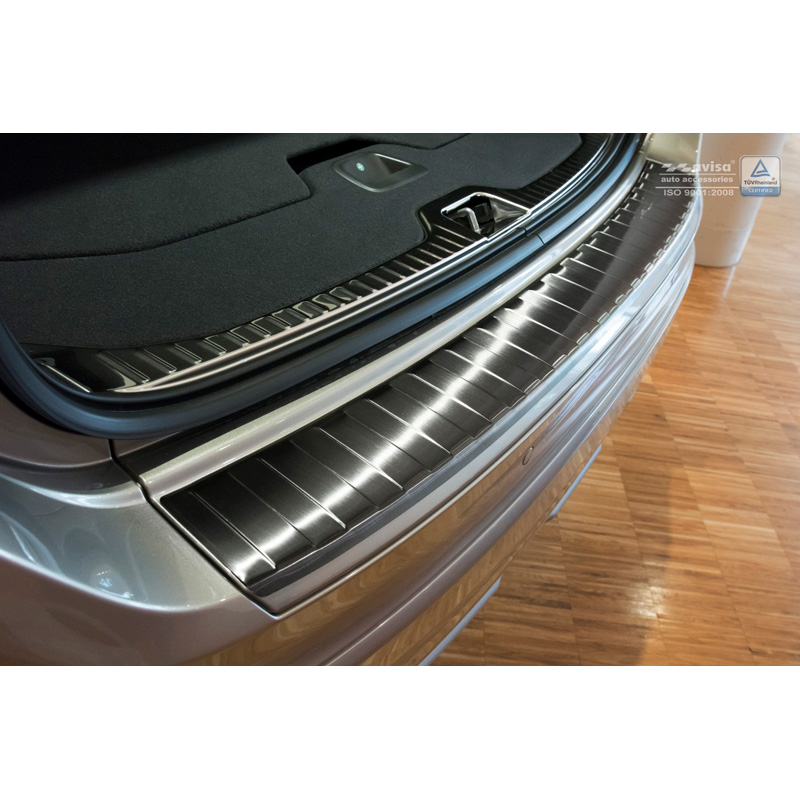 Zwart RVS Achterbumperprotector  Volvo XC60 2013-2016 'Ribs'