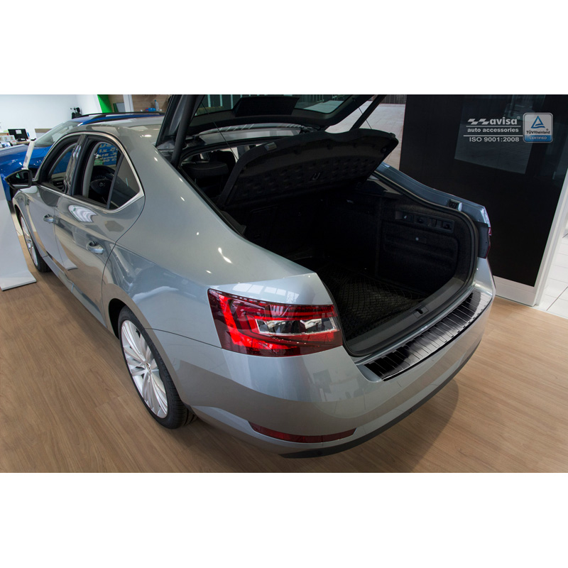 Zwart RVS Achterbumperprotector Skoda Superb 3V Liftback 2015- '