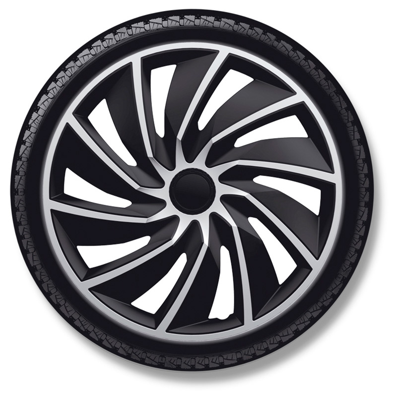4-Delige Wieldoppenset Turbo Van 17-inch zilver/zwart (bol)