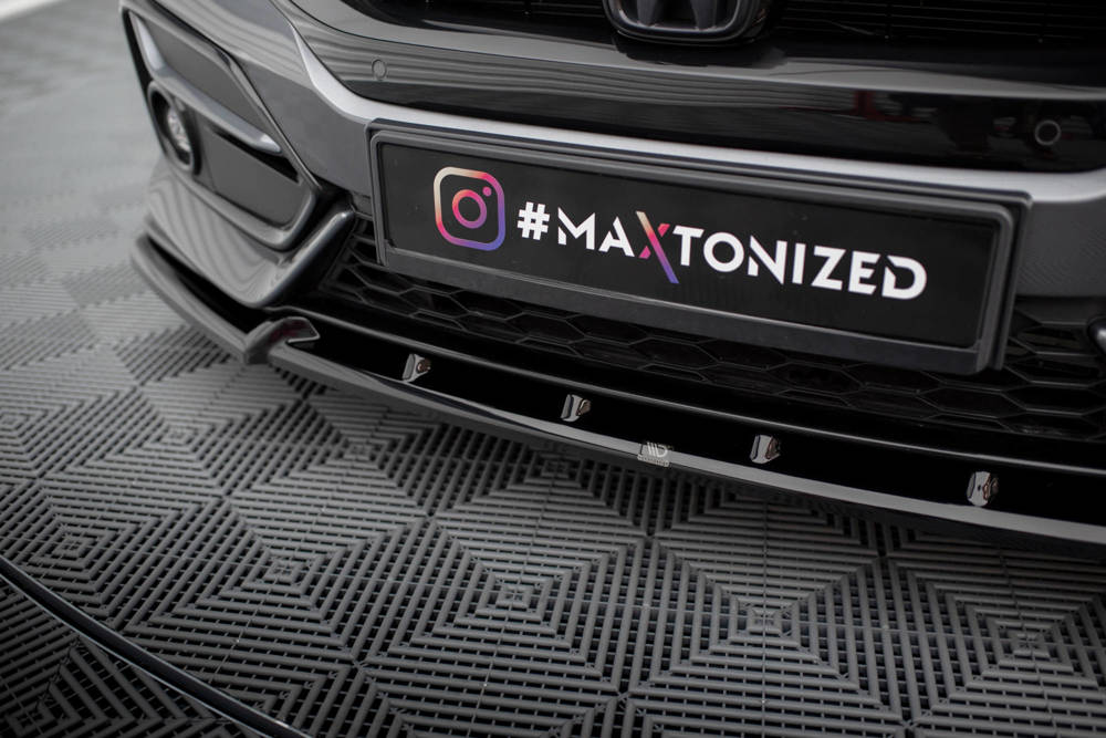 Voorspoiler met Canards Honda Civic Sport 2020 - 2023 Maxton Glans Zwart