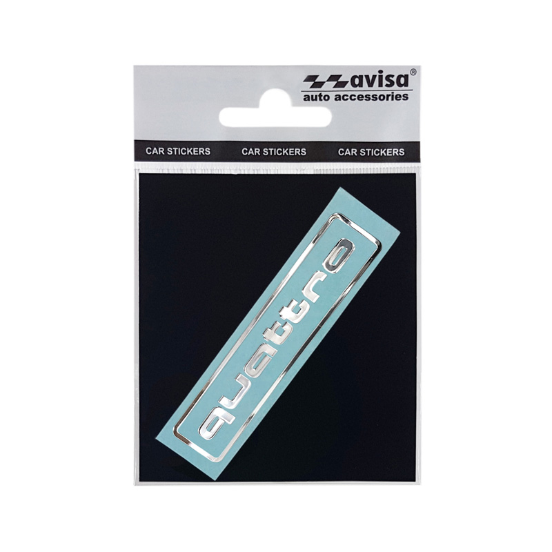 Nikkel Sticker 'QUATTRO' - 85x20mm