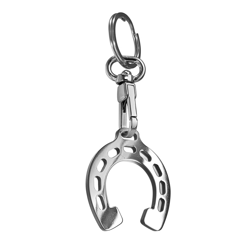 RVS sleutelhanger - 'Hoefijzer Groot' (Zilver)