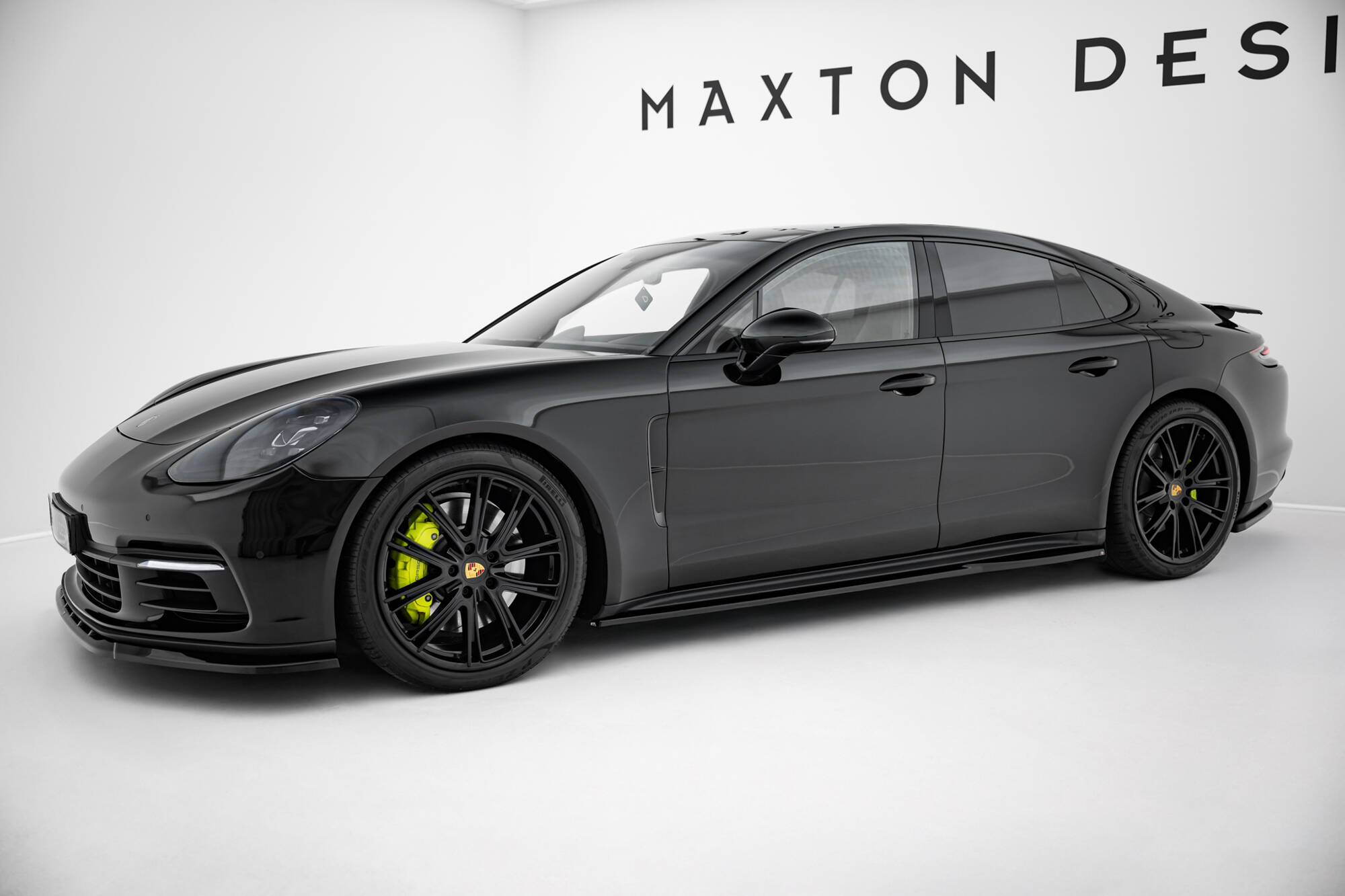 Zijskirts V.2 Porsche Panamera Turbo S E-Hybrid / Panamera E-Hybrid 971 Maxton Glanzend zwart