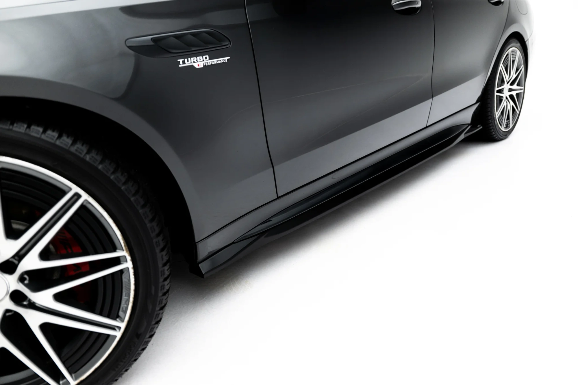 Zijskirts Mercedes C63 AMG W205 S205 Maxton Glans Zwart