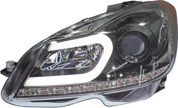 Headlights Mercedes C-Klasse W204 2011- with Lightbar black