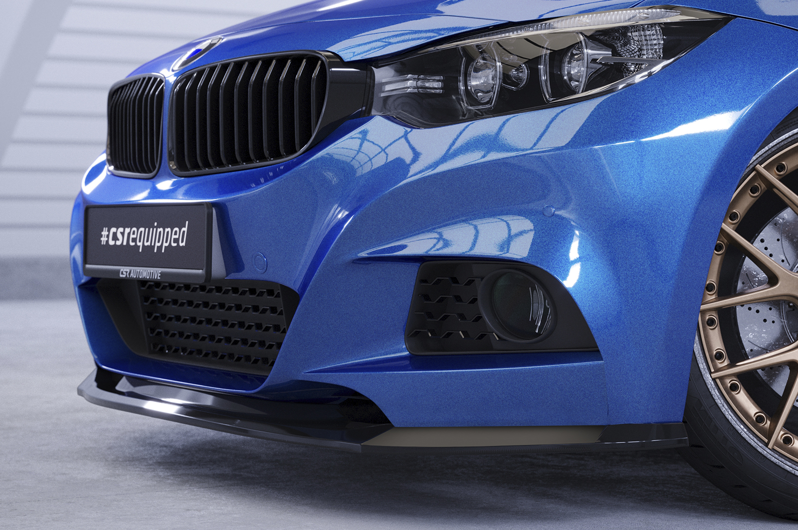 Voorspoiler BMW 3 Serie F34 GT CSR Glans Zwart