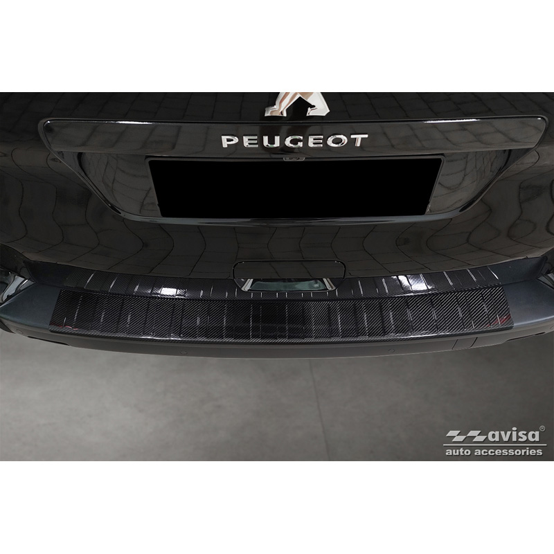 Echt 3D Carbon Achterbumperprotector  Peugeot Traveller 2016- 'Ribs'