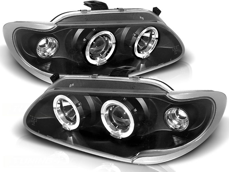 Faros Renault Megane 96-99 3/5 door Angel Eyes negro