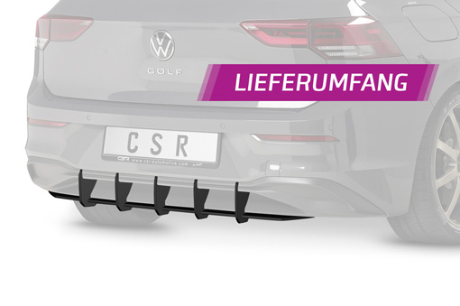 Diffuser Volkswagen Golf 8 CSR Racing Mat Zwart