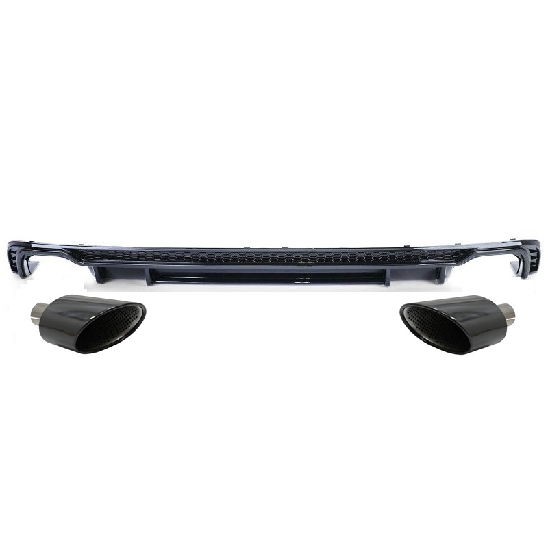 Achterbumper Diffusor Audi A4 B9 2015-2019 RS4 Design Zwart