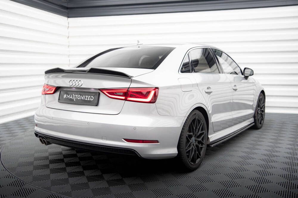 Spoiler Audi A3 / S3 / RS3 Limousine 8V Maxton Glans Zwart
