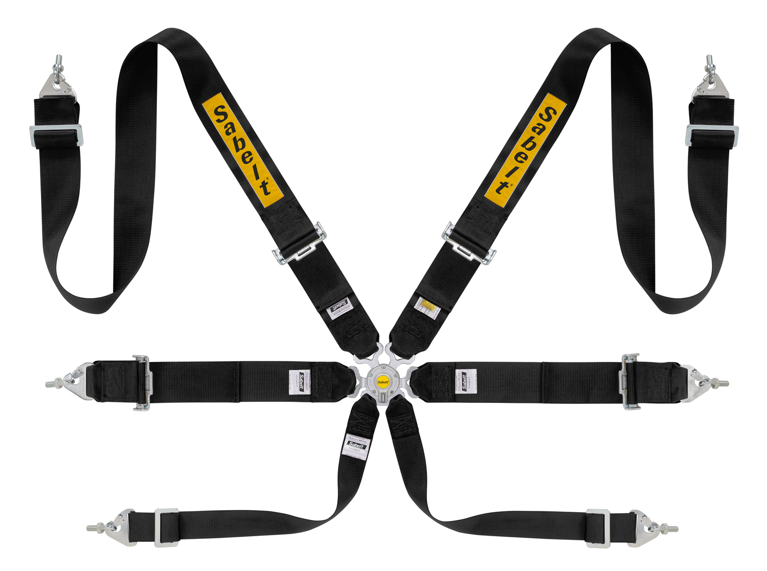Sabelt Gordel 4 Punts Steel Rood 3 Inch-2 Inch