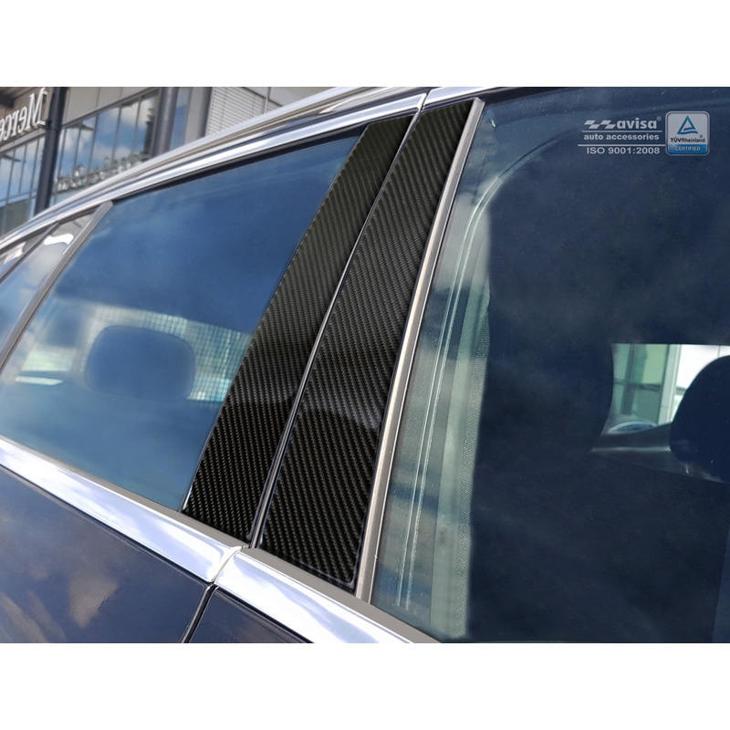 B-Stijl lijsten  Mercedes-Benz C-Klasse W205 Sedan 2014-2021 Zwart Carbon