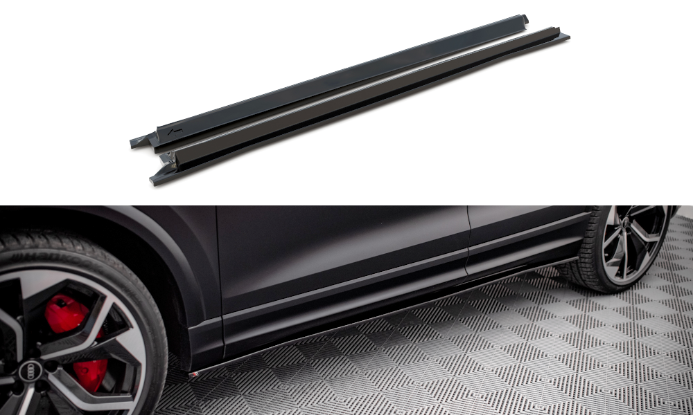 Zijskirts Audi RSQ8 Maxton Glans Zwart