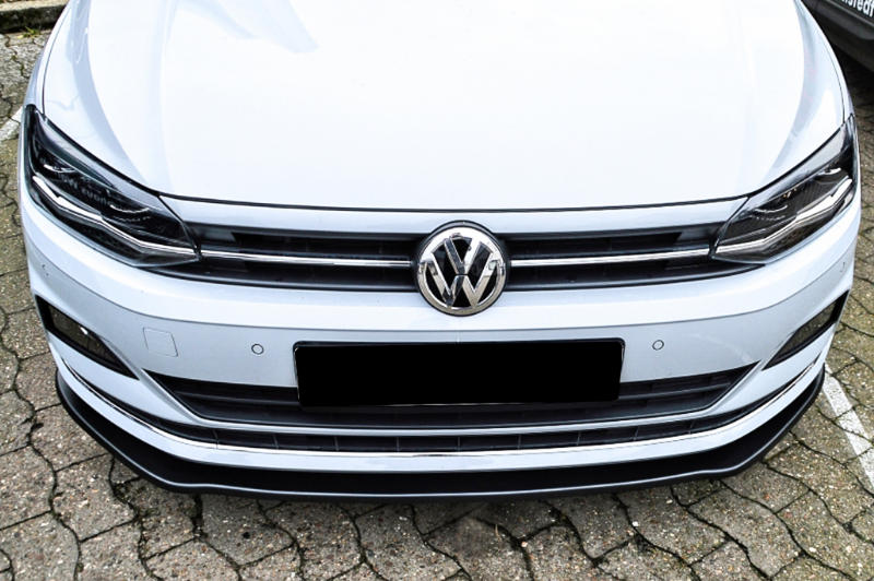 Voorspoiler VW Polo MK6 AW 2G Glans Zwart