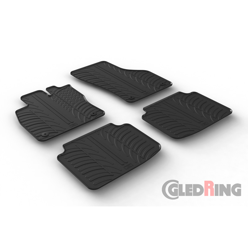 Rubbermatten  Skoda SuperB 3V 2015-2023 (T profiel 4-delig + montageclips)