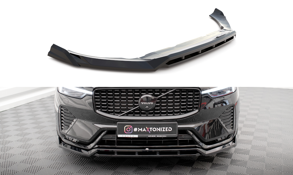 Voorspoiler Volvo XC60 R-Design Facelift Maxton Glans Zwart