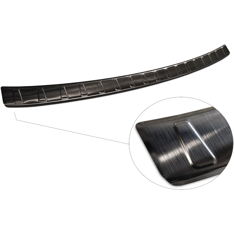 Zwart RVS Achterbumperprotector  Fiat 500e Berlina, 3+1 & Cabrio 3-deurs 2020- 'Ribs'