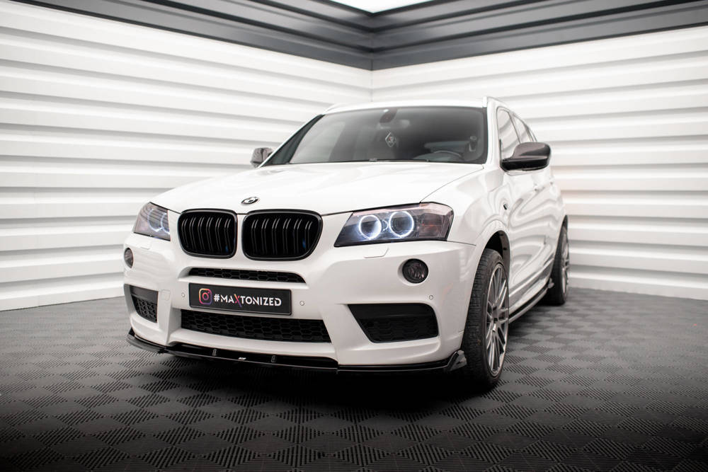 Voorspoiler BMW X3 M-Pack F25 2010 - 2014 Maxton Glans Zwart