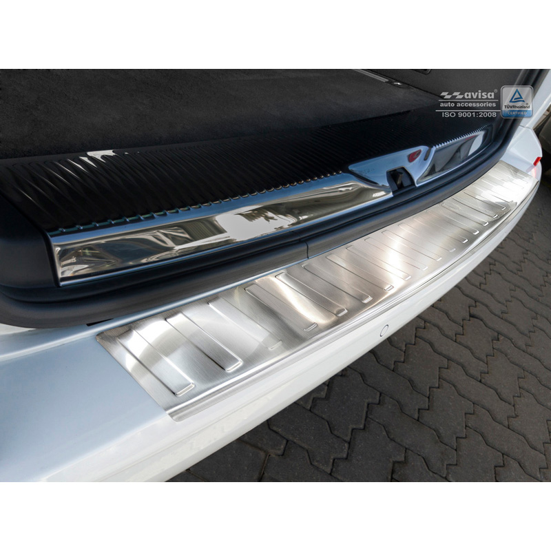 RVS Achterbumperprotector  Volkswagen Transporter T6 2015-2019 & FL 2019-2020 & T6.1 2020-2022  (met achterklep) 'Ribs'