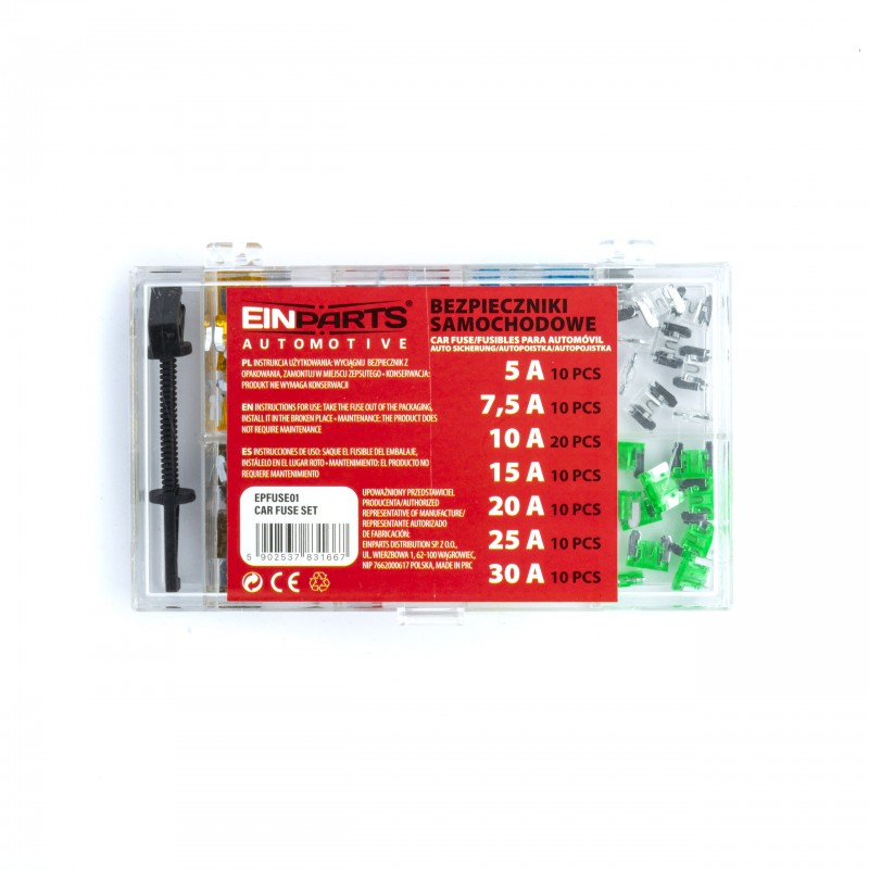 EPFUSE01 CAR FUSE SET MICRO 80 PCS WITH GRABBLE