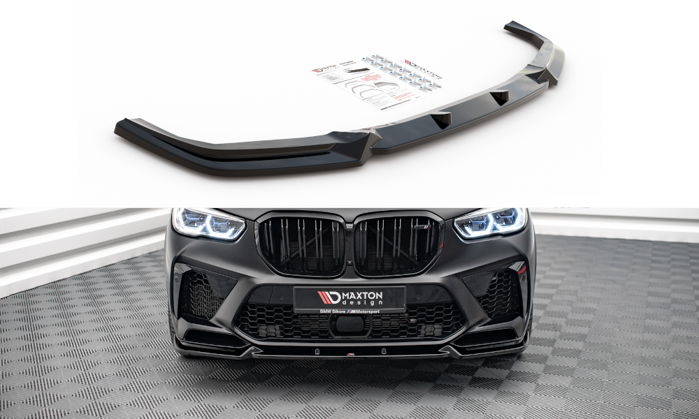 Voorspoiler V.1 BMW X5M G05 Maxton Glans Zwart