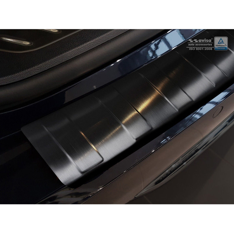 Zwart RVS Achterbumperprotector  BMW 5-Serie G31 Touring 2017-2020 excl. M-Sport 'Ribs'