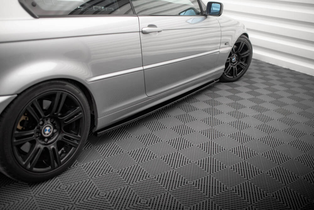 Zijskirts BMW 3 Coupe E46 Maxton Glans Zwart