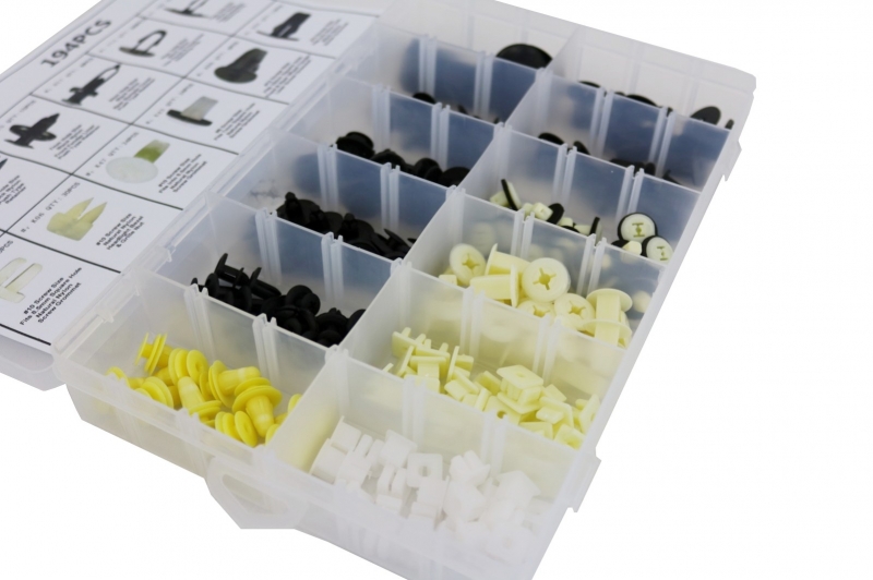 Auto Clips Plastic fasteners Kit 194 pcs