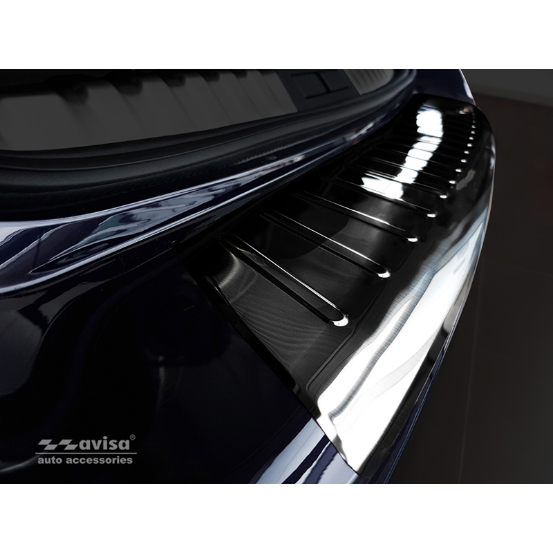 Zwart RVS Achterbumperprotector  Peugeot 508 II SW 2019- 'Ribs'