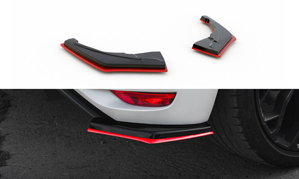 Zijdiffuser Renault Megane RS 4 Maxton Glans Zwart / Rood