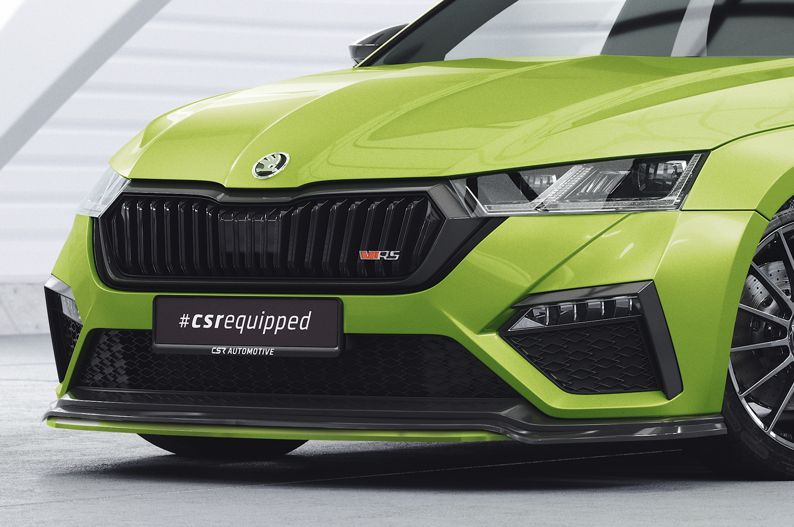 Voorspoiler Skoda Octavia 4 VRS CSR Glans Zwart
