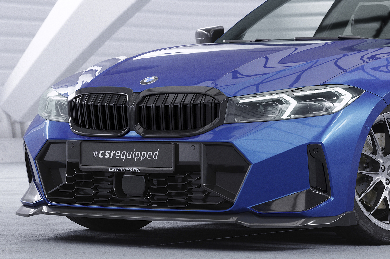 Voorspoiler BMW 3 Serie M Pakket LCI G20 / G21 CSR Glans Zwart