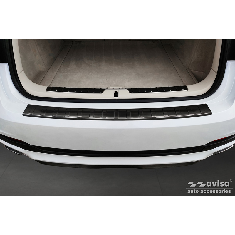 Zwart RVS Achterbumperprotector  BMW X6 F16 2014-2019 'Ribs' excl. M-Pakket