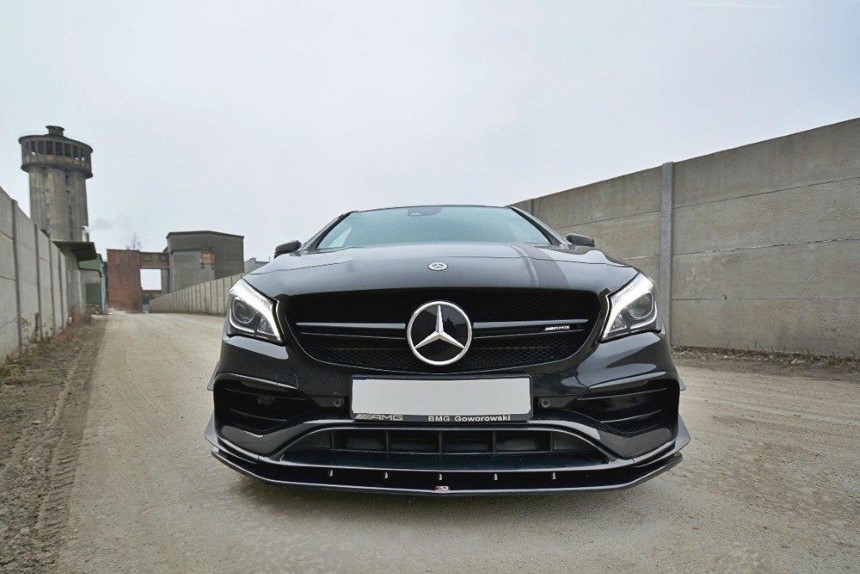 Voorspoiler Mercedes CLA A45 AMG Maxton Design glans zwart