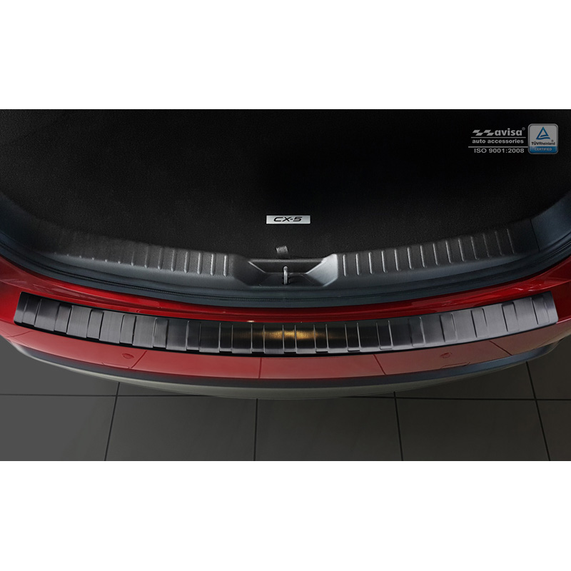 Zwart RVS Achterbumperprotector Mazda CX5 II 2017- 'Ribs'
