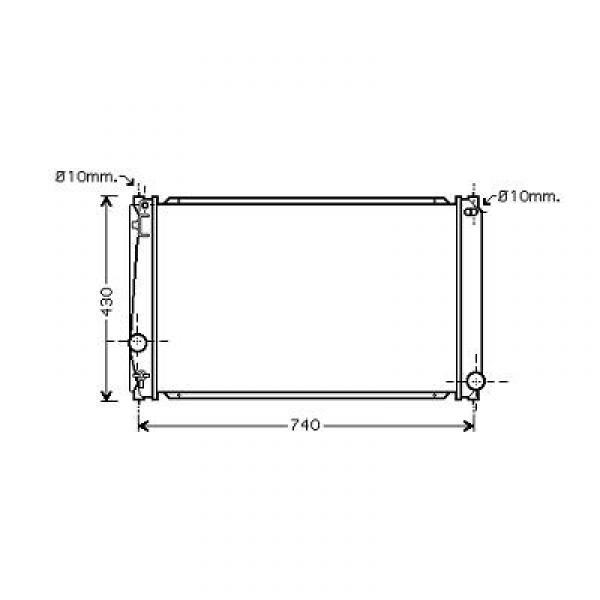 Radiator TOYOTA RAV 4 06->> 670x400x22 2.4I 16V +/-AC